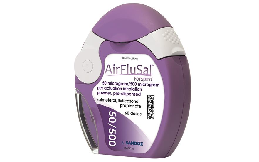 AirFluSal Forspiro is a breath-actuated dry powder inhaler containing the long-acting beta agonist salmeterol and the corticosteroid fluticasone.