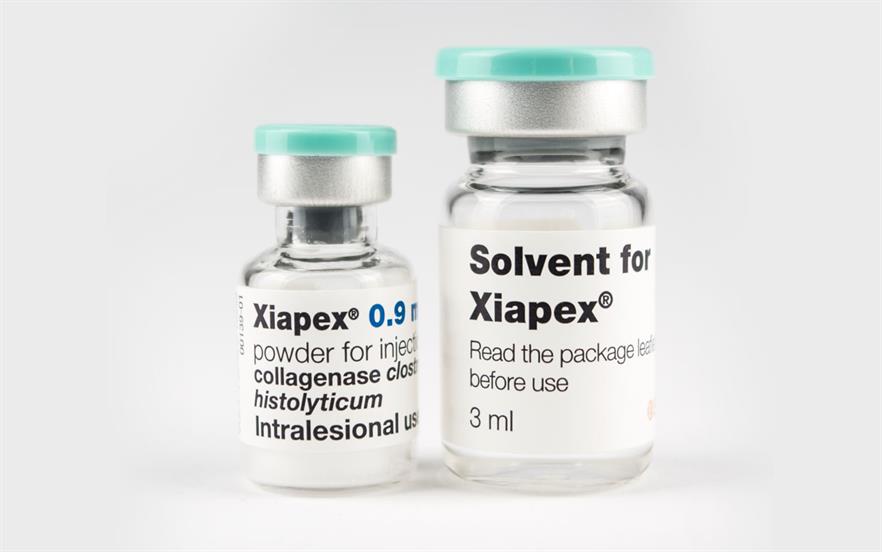 Xiapex is injected directly into a Peyronie's plaque, causing collagen lysis and plaque disruption.