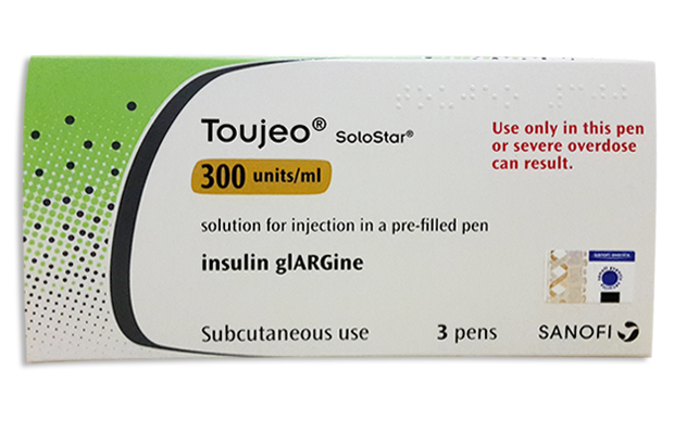 The Toujeo SoloStar pre-filled pen allows a dose of 1-80 units insulin glargine to be injected.