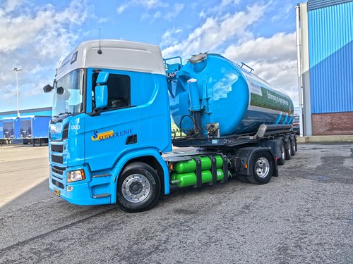 One of the biogas-powered trucks, image copyright Suiker Unie