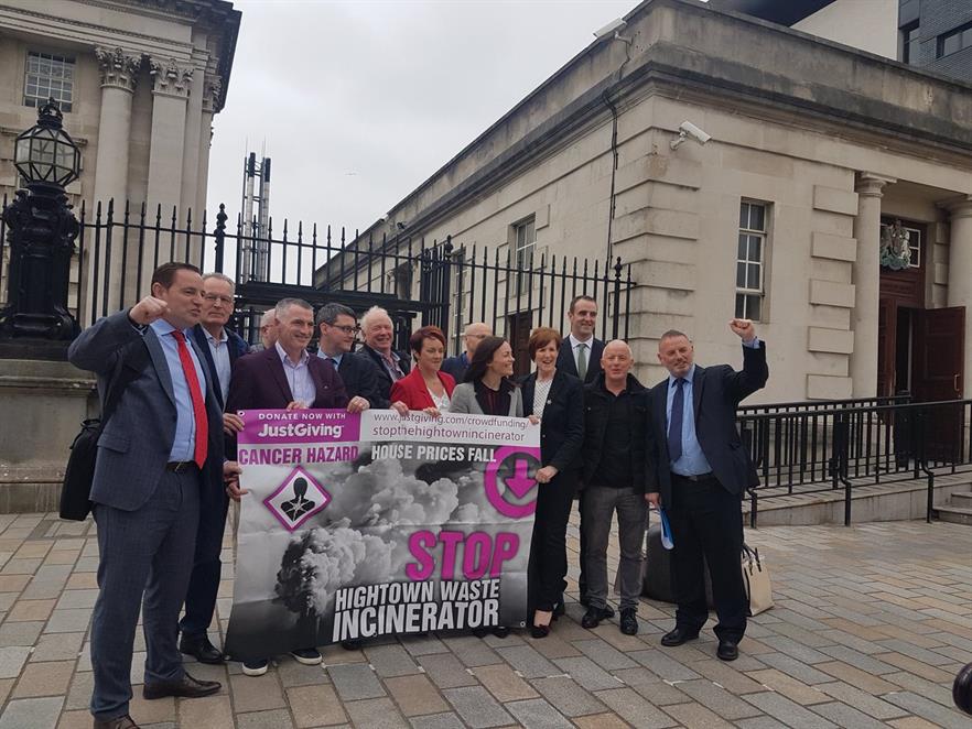 Anti-EfW plant protesters celebrate the ruling, photo @NotInHightown