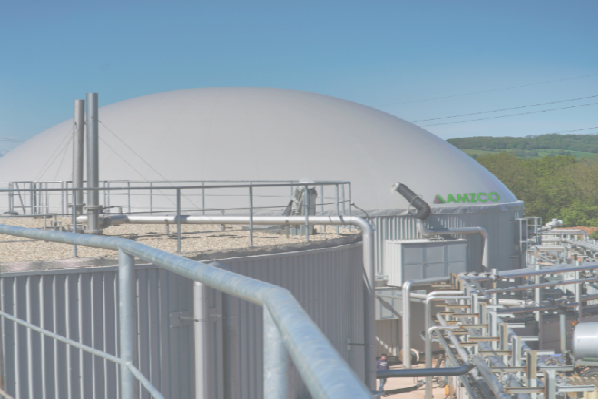 A biogas plant built by the company, image coyright amzco.co.uk