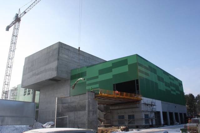 The EfW plant is taking shape on the outside