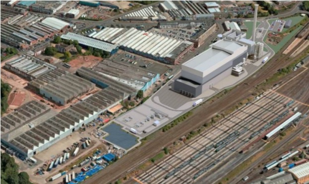 An artist's impression of the Hay Hall Bio Power facility