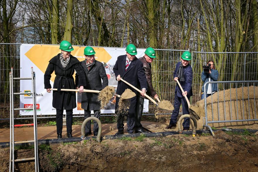 Politicians and business leaders put the first shovels in the ground
