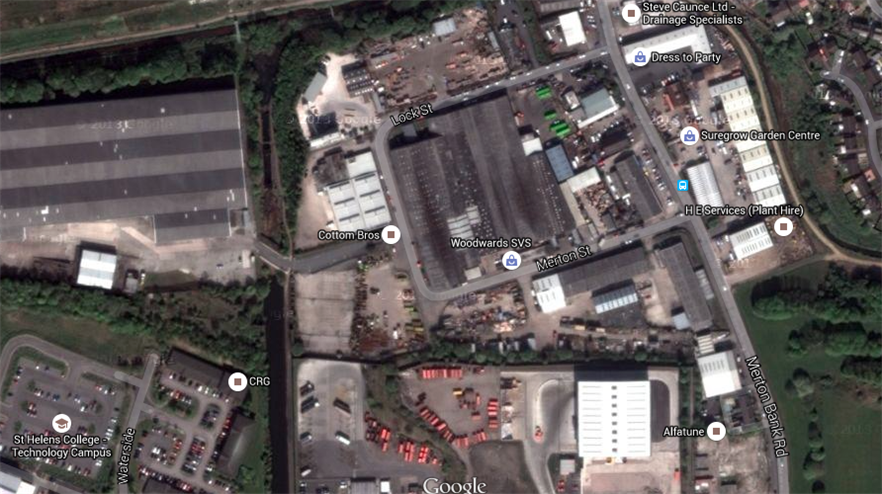 the site of the planned development: copyright Google.co.uk