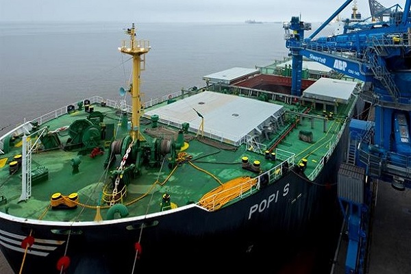 Pellets arrving in the UK for Drax
