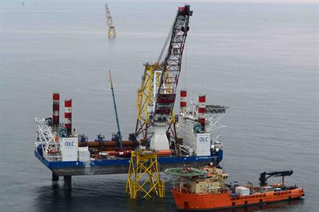 Cable installation on RWE's Nordsee Ost wind farm