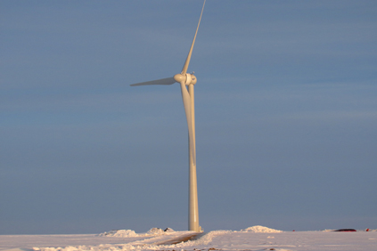 A Goldwind 1.5MW turbine at the Pipestone, Minnesota project