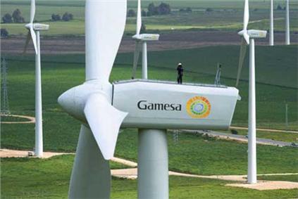 A Gamesa 2.0MW turbine similar to the model used at Kumeyaay