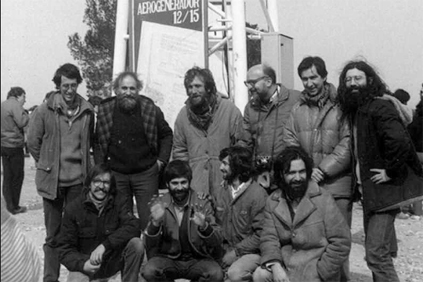 Ecotecnia's founding members at the inauguration of their first turbine in 1984