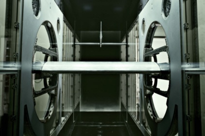 A blade after being tested in an LM Wind Power wind tunnel