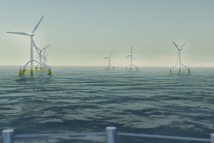 An artists rendering of the Windflo floating turbine concept
