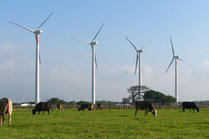 Acciona's 1.5mw turbine in use on the Eurus wind project in the Oaxaca region of Mexico