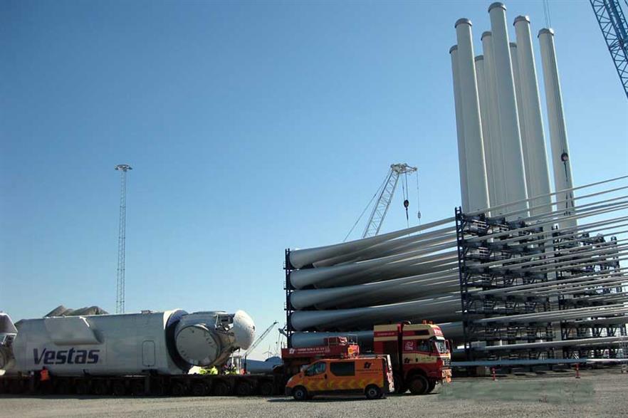 V112s preassembled at Esbjerg
