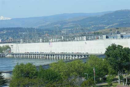 The Dalles dam on the Columbia River has been affected by extra snow-melt 