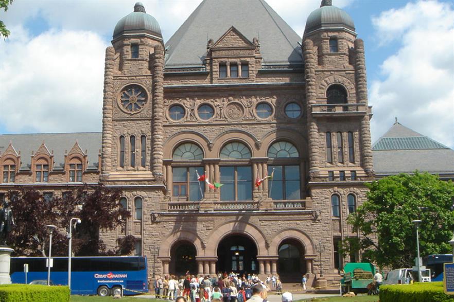 Ontario's parliament… province ended FIT programme