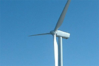 A Vestas 3MW turbine at the Robin Rigg wind farm
