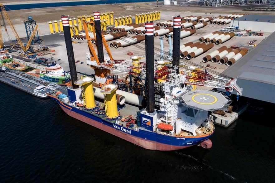 Van Oord upgraded is Aeolus installation vessel before starting construction at Norther