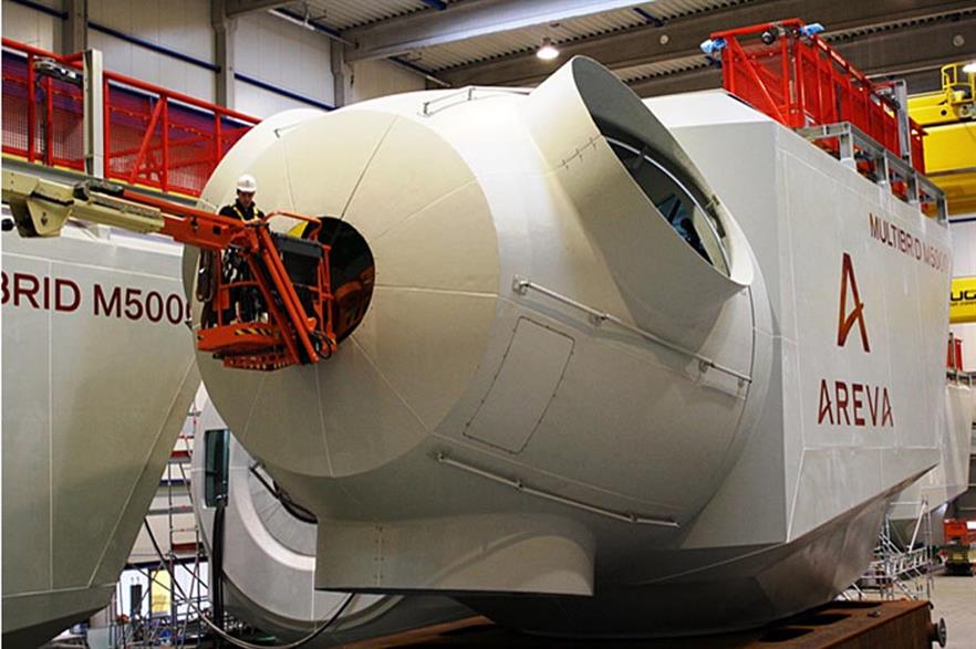 Areva said it is currently installing 120 of its M5000 turbines 