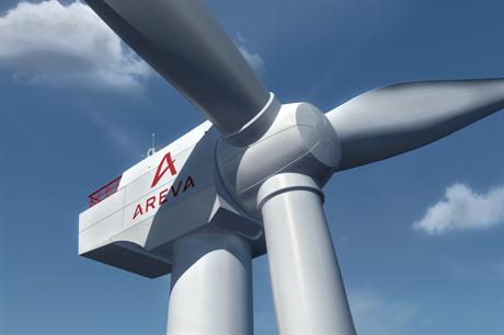 A digital impression of Areva's 8MW turbine
