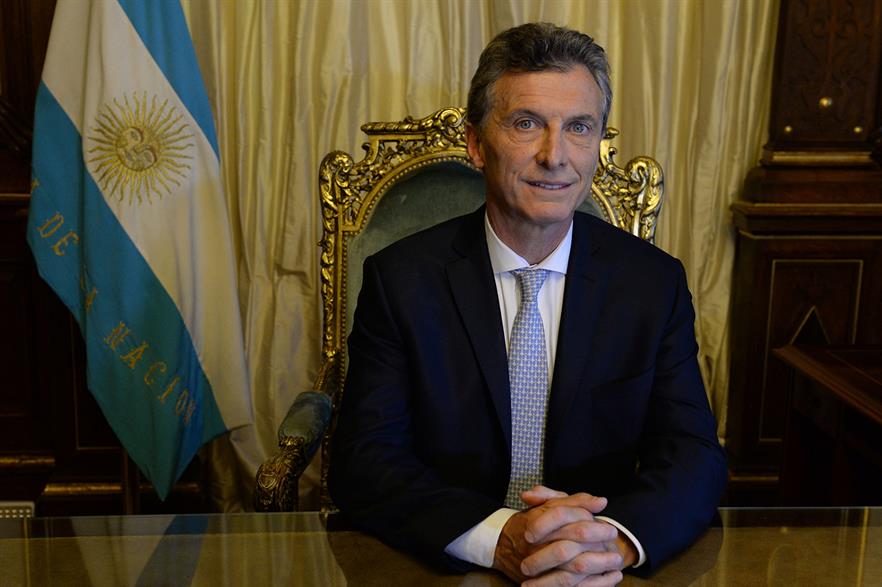 New Argentine president Mauricio Macri