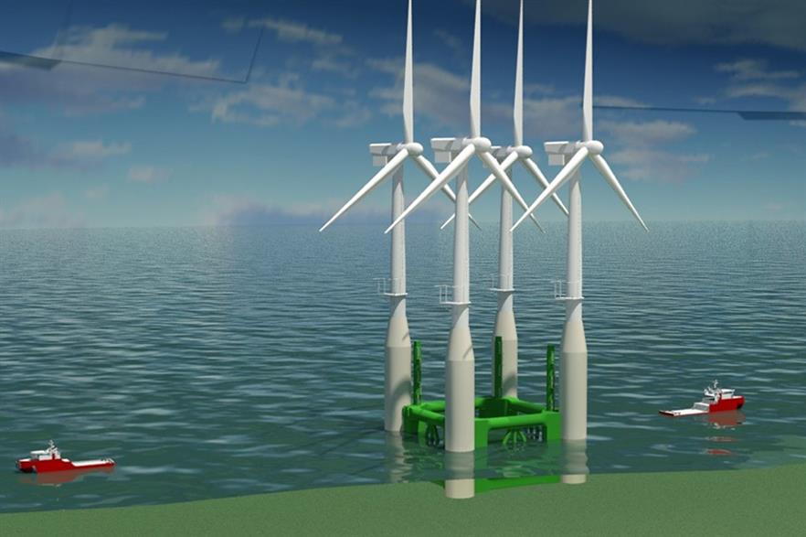 Atkins suggested a reusable transport frame to help install the Hywind turbines