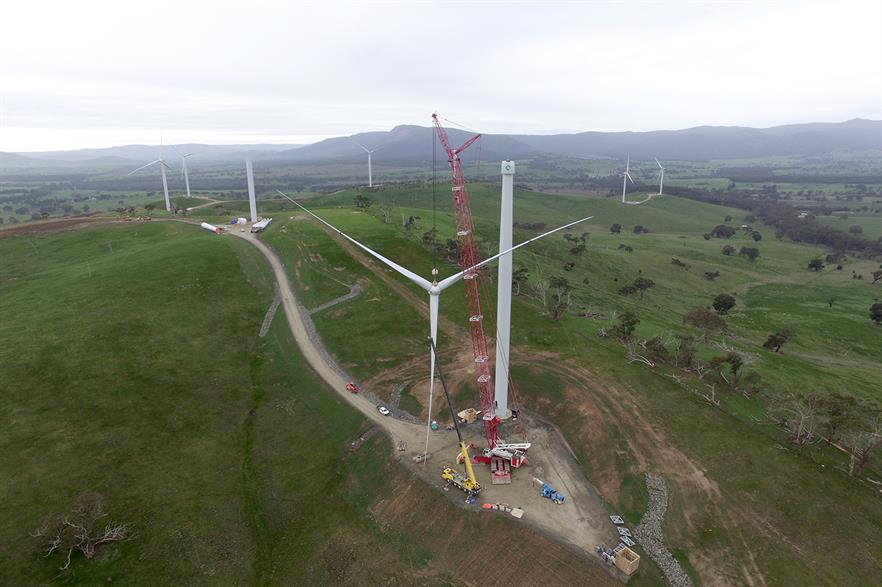 Projects currently under construction in Australia totals 834MW including the 240MW Ararat project in Victoria
