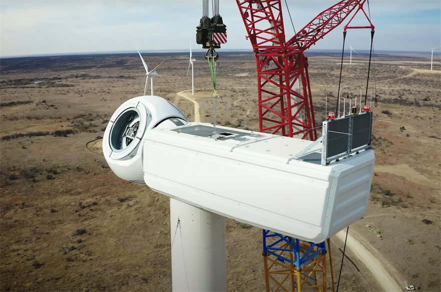 Construction being carried out at Enel Green Power's 350MW Azure Sky wind farm in Texas – the largest wind farm commissioned in Q3 2022, according to the ACP