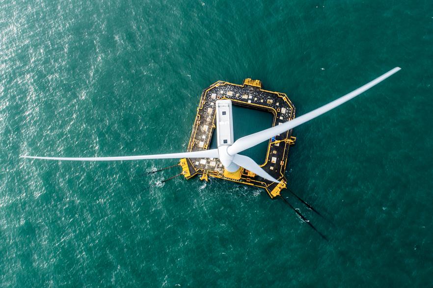 BW Ideol’s ‘damping pool’ floating offshore wind platform at its 2MW Floatgen pilot project (pic credit: BW Ideol/V. Joncheray)