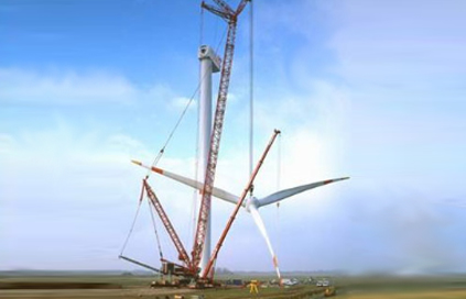 A Sany 2MW turbine under construction