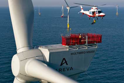 The French offshore projects could use Areva's M5000 turbines