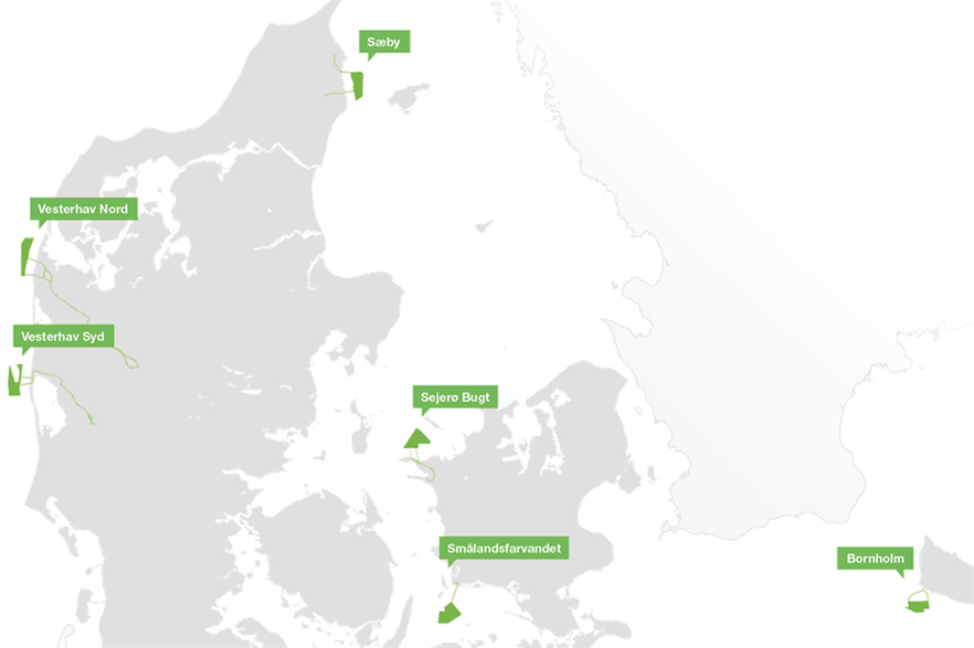 Serejo Bugt - centre of the map - has been removed from Denmark's nearshore tender