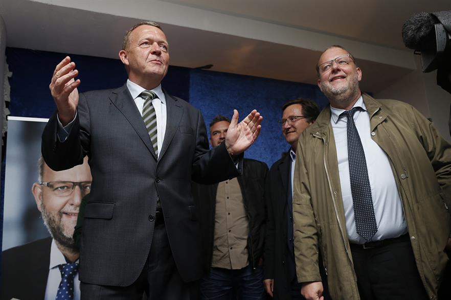 Danish energy minister Lars Lilleholt (right) with Danish prime minister Lars Rasmussen