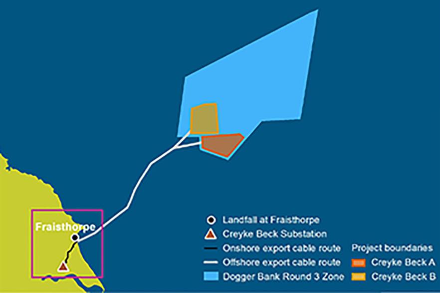 Creyke Beck A and B will be located 131 kilometres off the coast of the UK