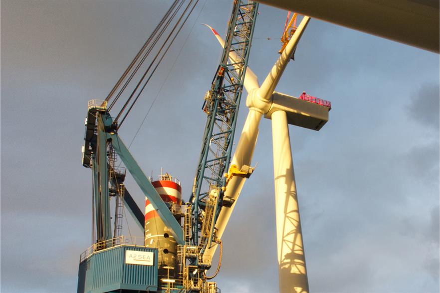 The first turbine has been installed at Dong's 312MW Borkum Riffgrund 1