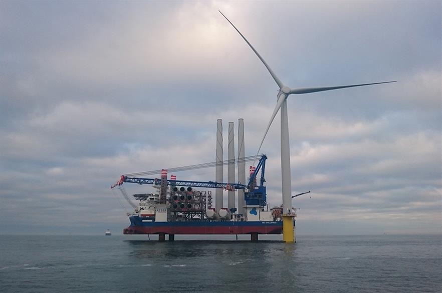 The first Siemens 6MW turbine at the 402MW Dudgeon offshore wind project (pic: Statoil, Byron Price, Rix Leopard)