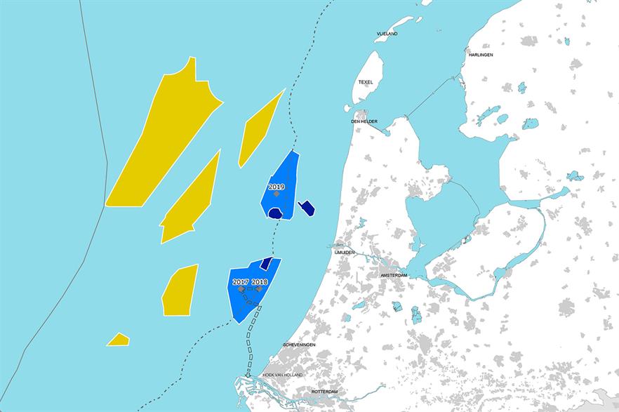 The Zuid Holland zone (lower blue area) will be offered at zero-subsidy