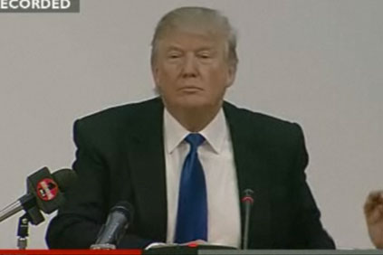 Trump appearing before the Scottish parliamentary committee