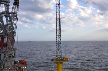 The met mast at the East Anglia zone: meteorological data will be shared between the two companies