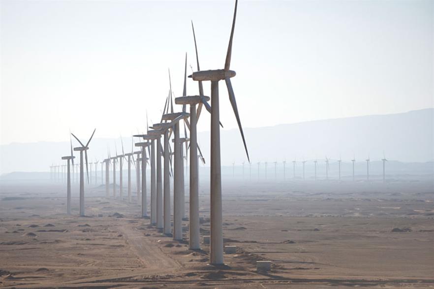 The Zafarana wind farm in Egypt