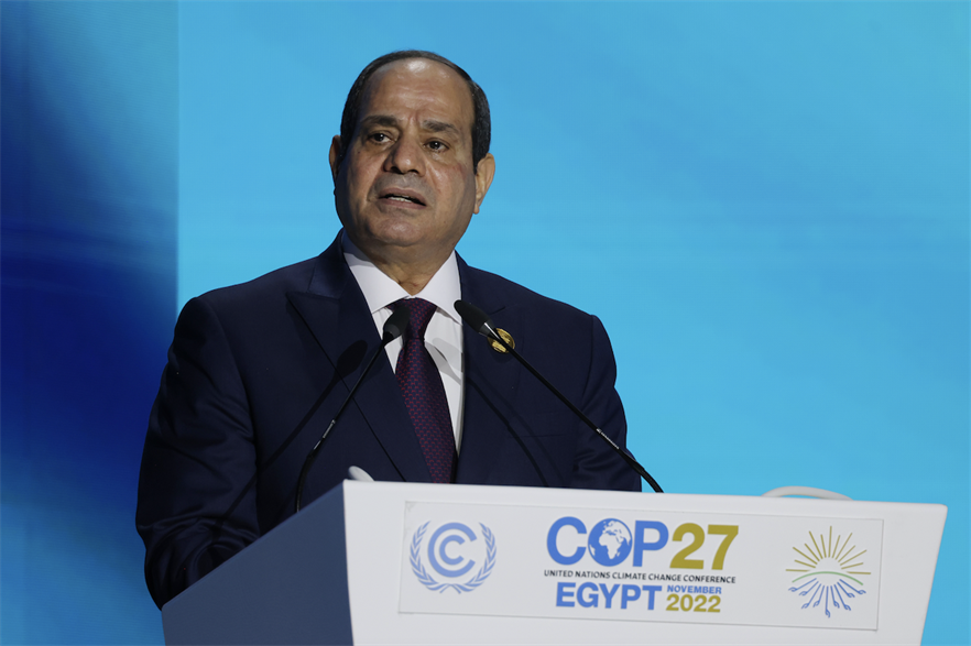 Formally opening the COP27 summit today (7 November), Egyptian president Abdel Fattah El-Sisi called for the world to work “hand-in-hand” to combat climate change (pic credit: Sean Gallup/Getty Images)