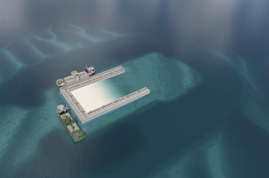 An artist's impression of what Belgium's North Sea energy island might look like