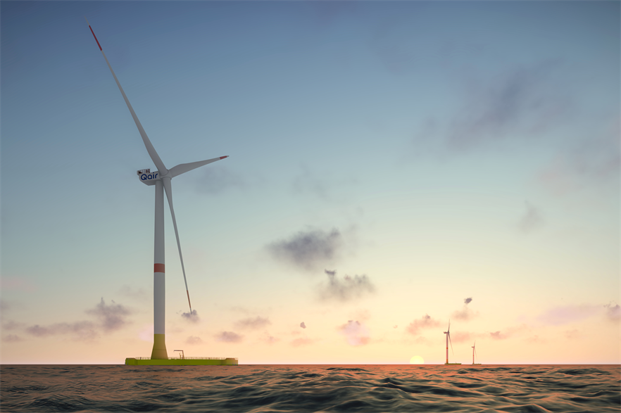 An artist's impression of the Eolmed floating wind pilot project