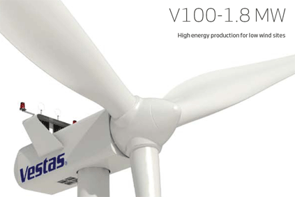 Vestas 1.8MW turbines will be used on the Apulia site 