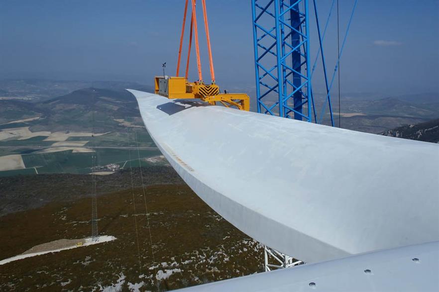 The blade is installed on the G128-5MW in Alaiz