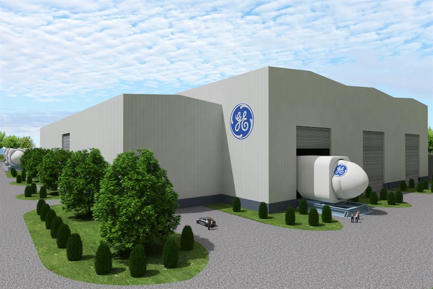 An artist's impression of GE's offshore wind factory in Guangdong, China