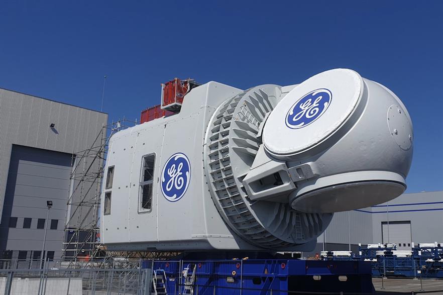 GE produced the nacelle for its 12MW Haliade-X turbine at its production site in Saint-Nazaire, France