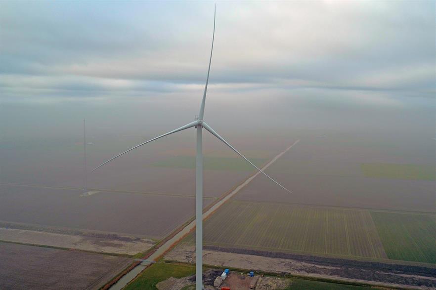 GE's prototype 5.3MW Cypress turbine is installed at a test site in the Netherlands