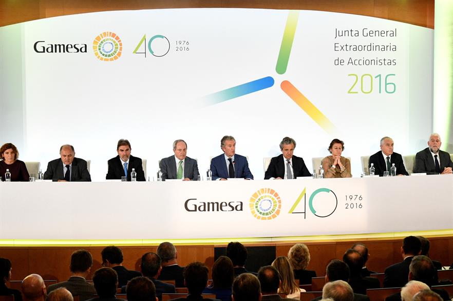 Gamesa shareholder approved the merger at an extraordinary general meeting in Spain